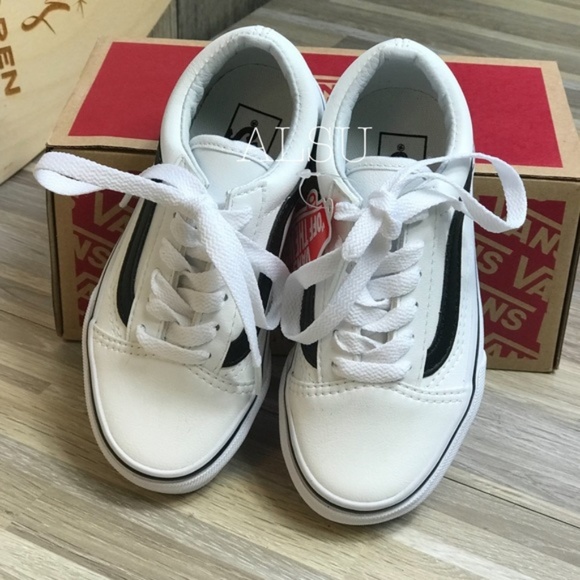 VANS Old Skool Classic Tumble Leather White Kid’s - Picture 2 of 8